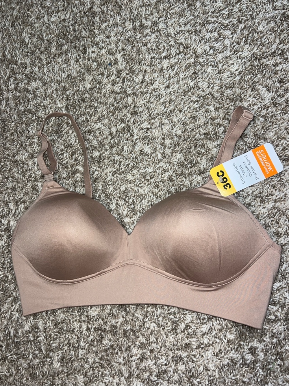 NWT! Warner's Convertible Straps & Comfort Bottom Band Nude T-Shirt Bra 36C